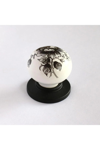 NUBLADO Rose Real Porcelain Button Handles Furniture Kitchen Cabinet Drawer Cupboard Door Handle Handle Black.