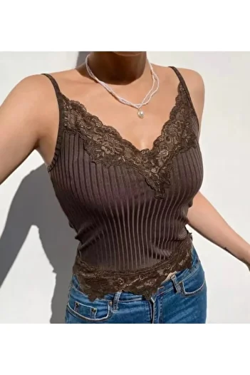 DarkellaStore White Crop T-Shirt with Lace Strap