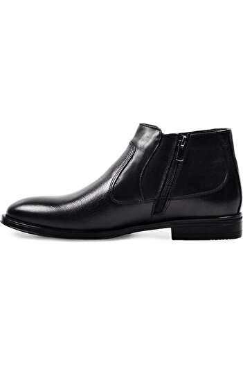 Pierre Cardin Ανδρικά κλασικά μαύρα μποτάκια από γνήσιο δέρμα με φερμουάρ