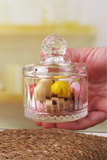 STOREMAX Goldwhirl Luxury Mini Glass Sugar Bowl & Glass, Cut Glass Luxury Sugar Bowl 7.5Cm*9.2Cm - 06642 Trendflash 467437