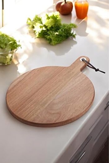 STOREMAX Goldwhirl Acacia Wood Presentation and Serving Board, Acacia Board with Handle, for Meat, Cheese, Bread, Vegetables and Me