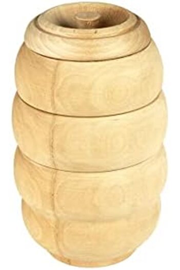 STOREMAX Goldwhirl Wooden Honey Jar (18 cm X 11.5 Ø Cm,) Trendflash 467437