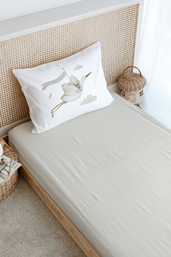 Tuğba Kuğu Single Fitted Sheet Set - Royal Series - Welcome Baby Stork