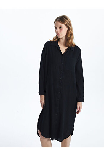 LC Waikiki Lcwaikiki Classic Textured Women's Shirt Dress