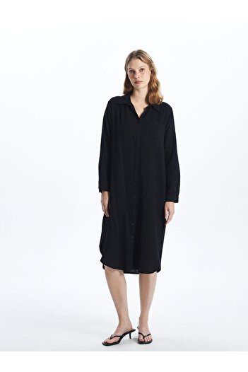 LC Waikiki Lcwaikiki Classic Textured Women's Shirt Dress
