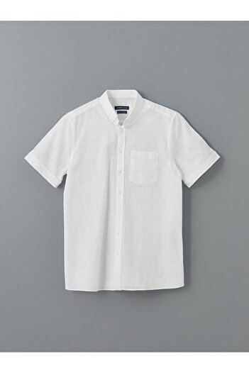 LC Waikiki LCWAIKIKI Classic Regular Fit Short Sleeve Dobby Men's Shirt