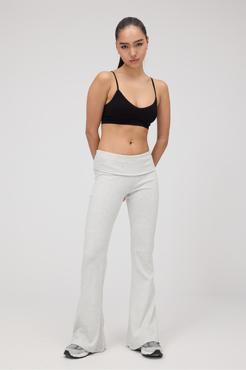 Addax Spanish Leg Folded Modal Leggings with Waistband - Tyt1700