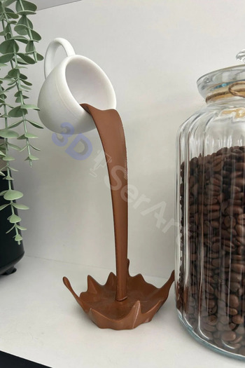3D SerArt Dekoratif Dökülen Kahve Figürü - Kahve Köşesi - Coffee Corner 20cm