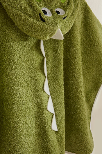 Karaca Home Dino 100% Cotton Dino Poncho Green