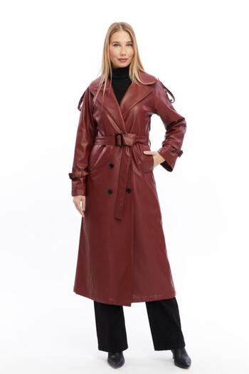 Jamila Leather Women's Trench Coat
