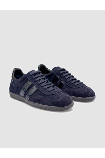 Cabani 100% Genuine Leather Navy Blue Women's Sneakers
