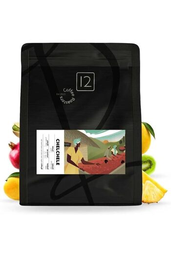 12Cups v60 Coffee Ethiopia Chelchele Natural Roasted 250 g - Whole Bean for espresso, drip coffee, v60
