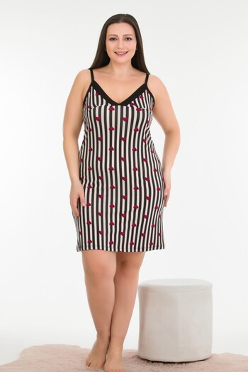 tarzımsüper Women's Plus Size Comfort Model Cotton Nightgown