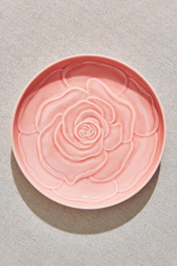 Paşabahçe Pink Rose Ceramic Pit Plate