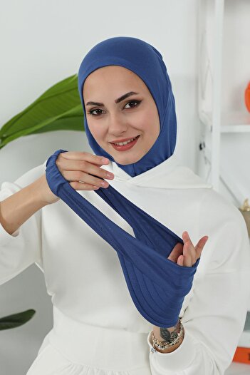 Aisha's Design Removable Visor Cap, Turban, B-82, Indigo