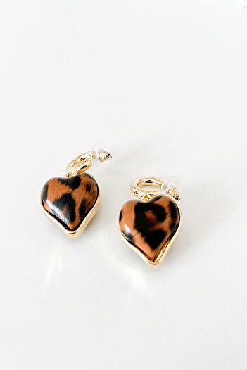 Pretty Heart Leopard Earring