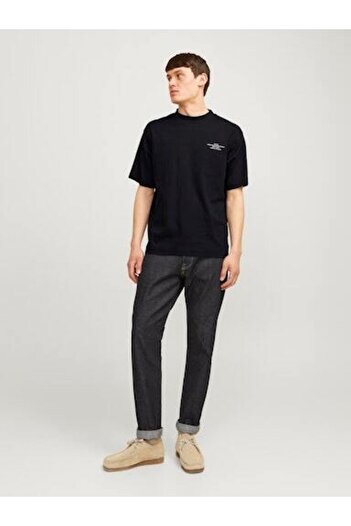 Jack & Jones Jprblachad Brandıng Ss Crew Neck Tee Sn Erkek T-shirt 12259357 Black
