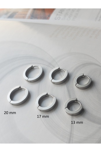 Siya Silver Anti-Tarnish Steel 6-Piece Hoop Earrings Set - 3 Pairs