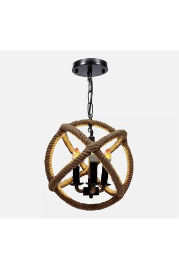 A F N LIGHTING A F N LIGHTINGS Rustic Rope Sphere Ceiling Light, Farmhouse Chandelier Pendant Lamp for Kitchen