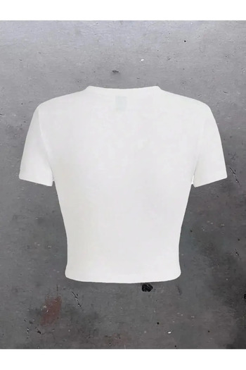 Gofeel Harajuku Street Kiss Printed White Crop