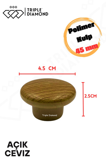 Triple Diamond Polymer Knob Light Walnut Furniture Drawer Kitchen Handles Cabinet Handle Cabinet Handle (10 Pieces)