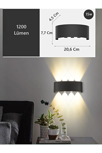 Ucuz Geldi 15w Dekoratif Çift Yönlü Aydınlatma 8'li Led Aplik Duvar Lambası Cata Kapri Gün Işığı Duvar Apliği