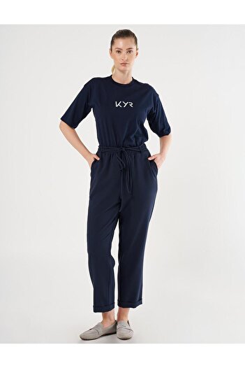 Kayra Double Leg Carrot Trousers Dark Navy