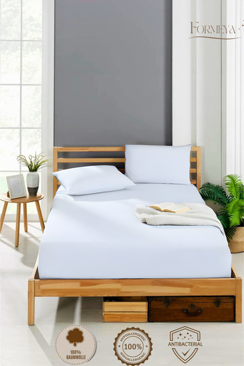 Formeya 100% Cotton Single/Double Fitted Sheet Fitted Combed Sheet