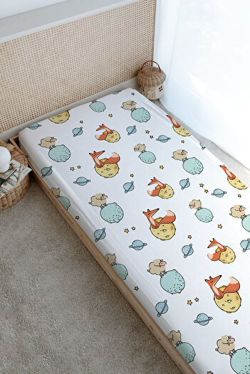 Tuğba Kuğu Pure Baby Series'Little Prince' Printed Flat Sheet