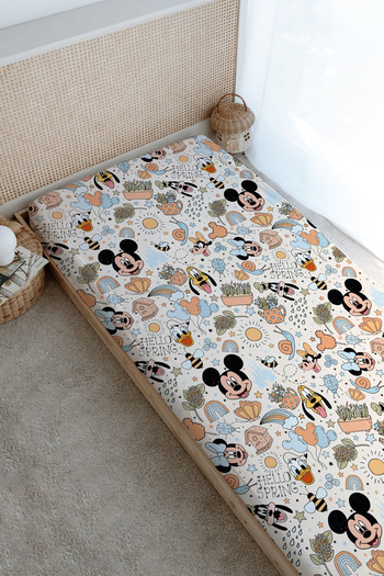 Tuğba Kuğu Printed Flat Sheet - Cartoon Series - Little Mouse and Friends Pattern
