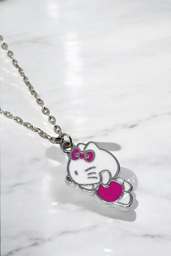 MakeWell Hello Kity My melody Kuromi Kedi Tasarımlı Çocuk Kolyeleri Çocuk Kolyesi