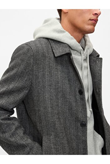 GAP Erkek Gri Relaxed Fit Kaban