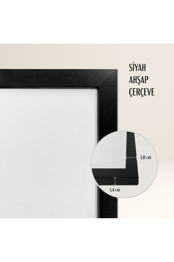 HOMEPACK Tekli Ahşap Çerçeveli Tablo Tek Parça Poster Tablo TK/1058