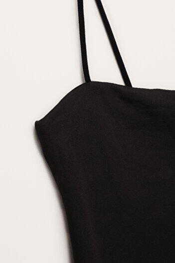 Quzu Thin Strap Bodysuit Black