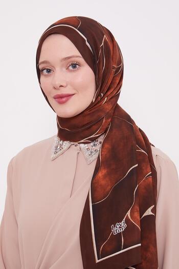 Levidor Bitter Brown Leaf Pattern Royal Shawl