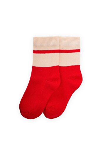 Cigit 3-8 Years Red Two-Color Socks