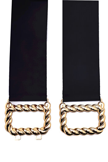 Paçuli Moda Women's Elastic Belt with D Snap