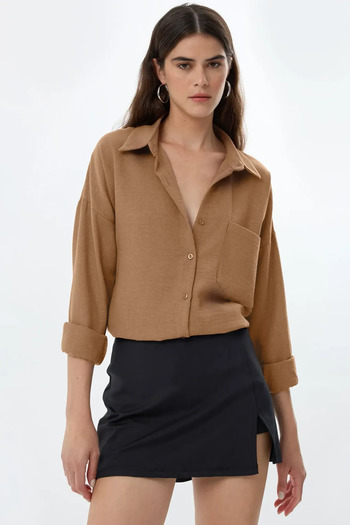 Hiccup Linen Look Regular Fit Shirt