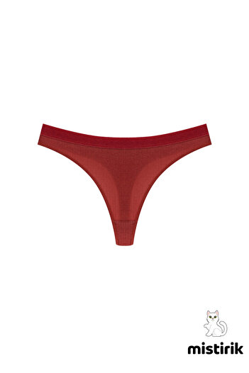 MİSTİRİK Paulo Model Ribbed Thong Slip No Marks Briefs Burgundy Color