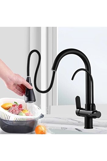 FLEKO Black Purified Spiral Kitchen Sink Faucet