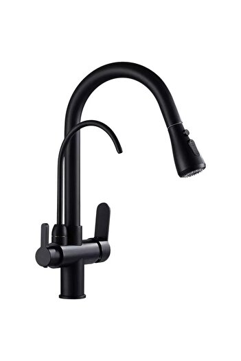 FLEKO Spiral Purified Kitchen Faucet Matte Black Sink Faucet
