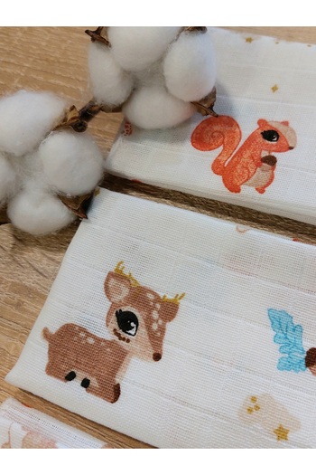 Mrvhome 4 Muslin Mouth Wipes - Sweat Cloth and Rabbit