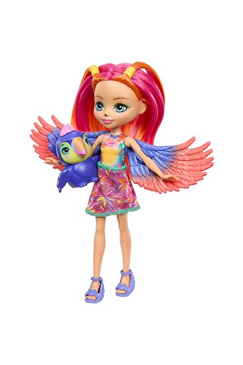 Enchantimals MATTEL ENCHANTIMALS GÜN IŞIĞI PLAJI™ TUKAN TRIPPI™ VE CANOPY™ bebek ve hayvan figürü HRX83