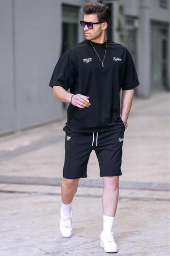 Madmext Black Men's Shorts Set 5937