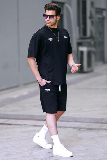 Madmext Black Men's Shorts Set 5937