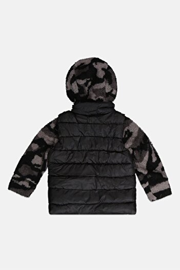 Perry Ellis Toddlers Boy Quilted Jacket, Black Combo