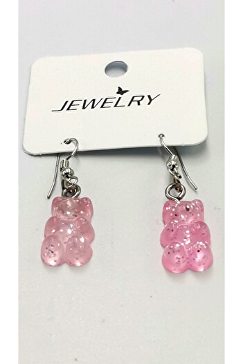 Monalisa Home Light Pink Colored Teddy Bear Earrings