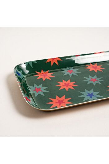 Zsa Zsa Zsu Nanpur Metal Dekoratif Tepsi 42x15x2 Cm Yeşil