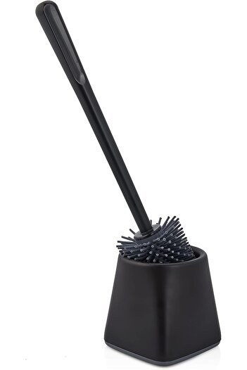 STOREMAX Polysight Silicone Toilet Bowl Wc Toilet Brush Black Square Trendzap 467437