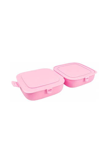 Decobella |   Double Lid Lunch Box, Pink, Leak Proof and Practical Design